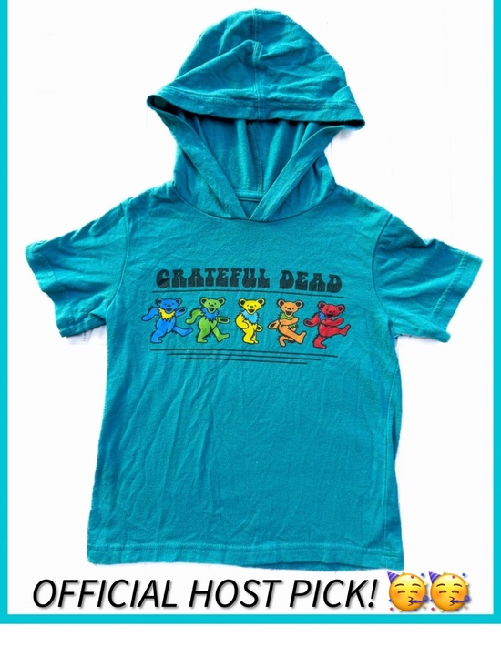 Other - HP! Grateful Dead Short Sleeve Hoodie Dancing Bear 3t Boy Girl Concert Top Shirt